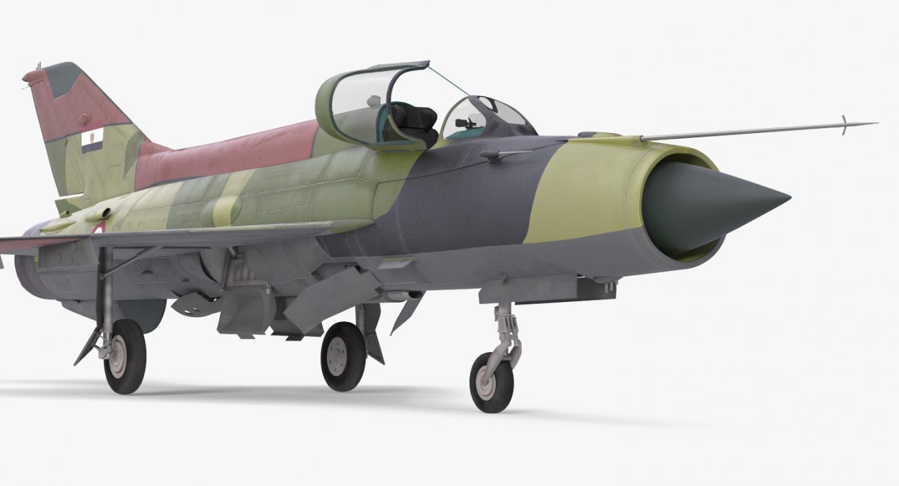 MiG-21 Egyptian Air Force Rigged 3D