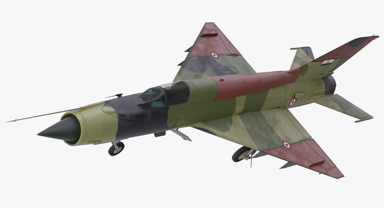 MiG-21 Egyptian Air Force Rigged 3D