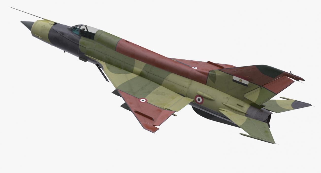 MiG-21 Egyptian Air Force Rigged 3D