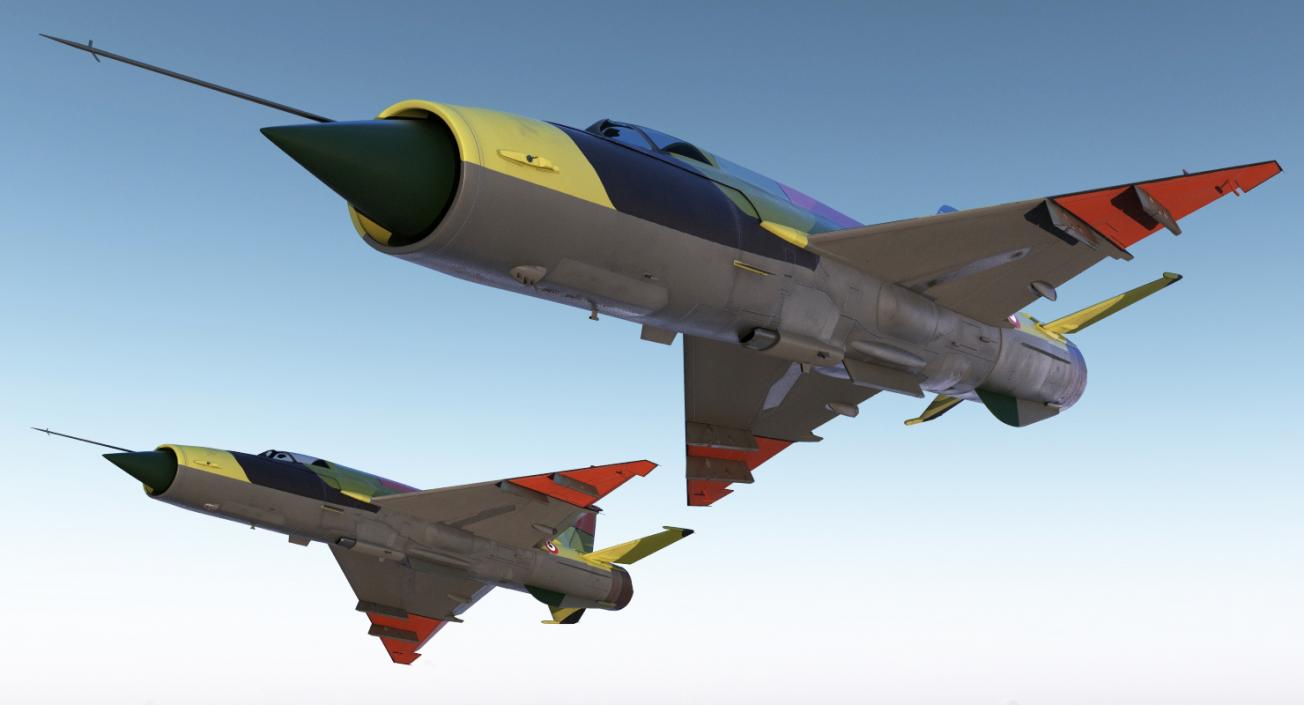 MiG-21 Egyptian Air Force Rigged 3D