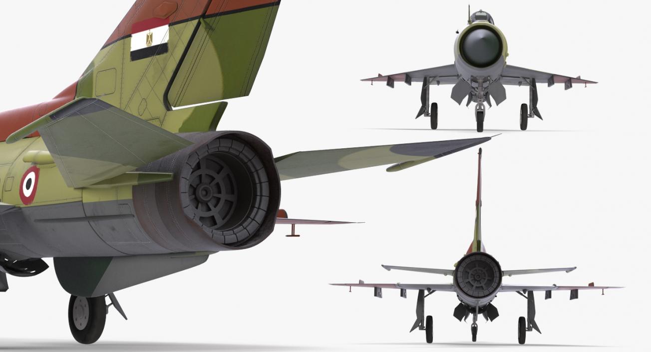 MiG-21 Egyptian Air Force Rigged 3D