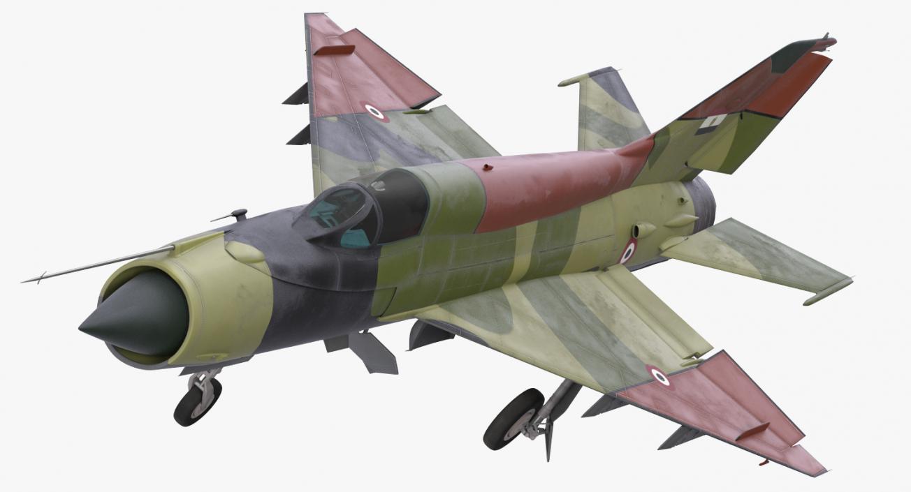 MiG-21 Egyptian Air Force Rigged 3D