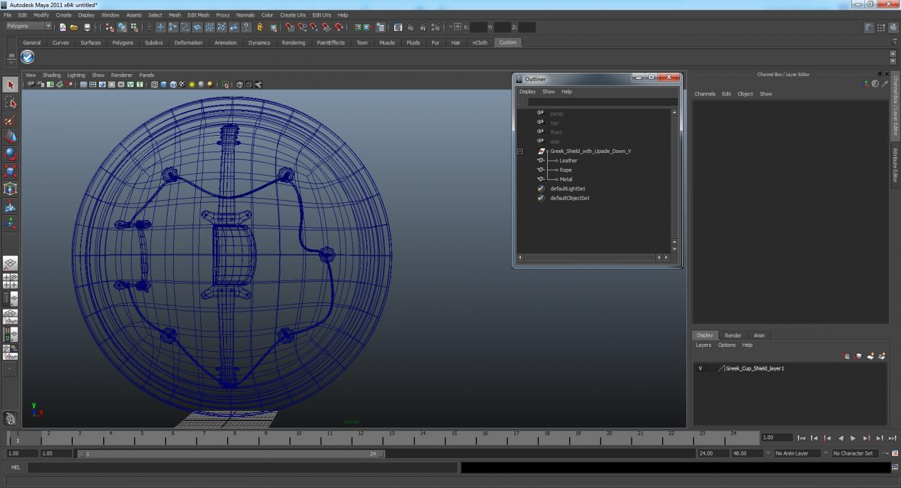 3D Medieval Greek Shield