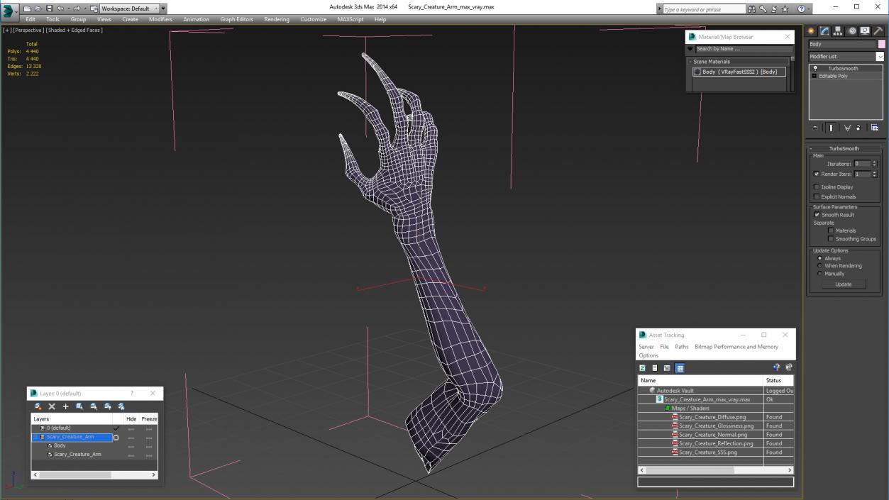 3D Scary Creature Arm model