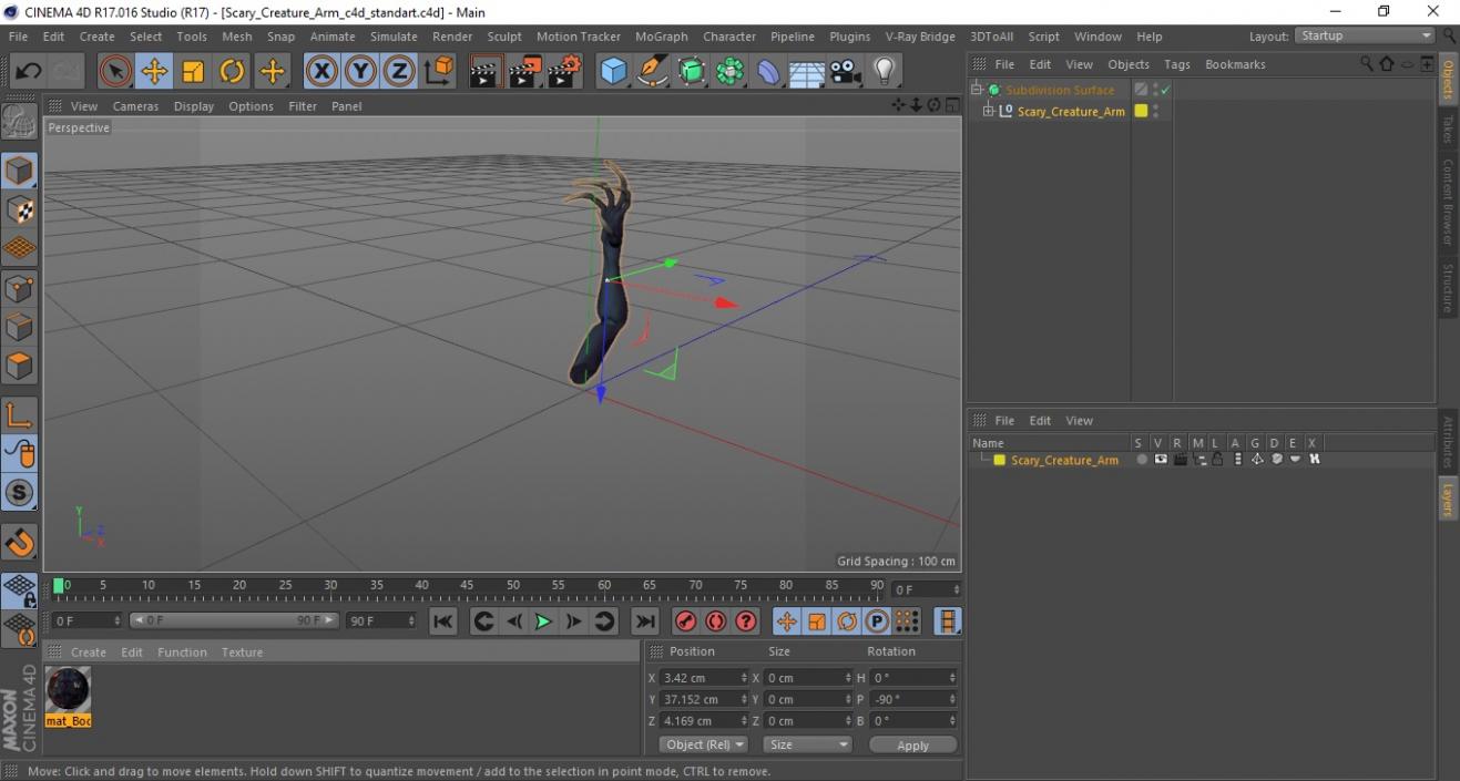 3D Scary Creature Arm model