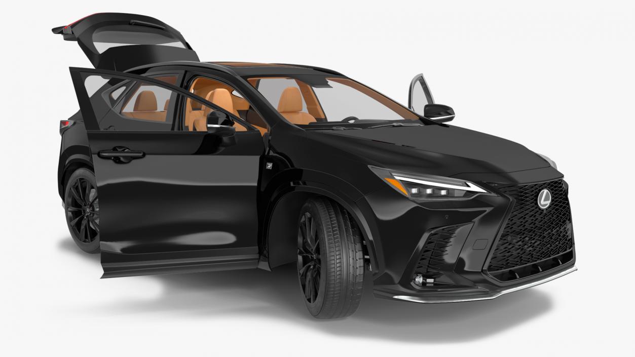 2024 Lexus NX Black Simple Interior Rigged 3D