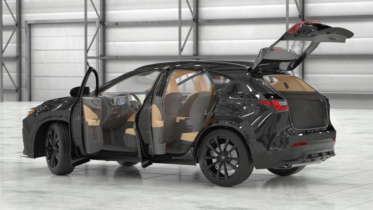 2024 Lexus NX Black Simple Interior Rigged 3D