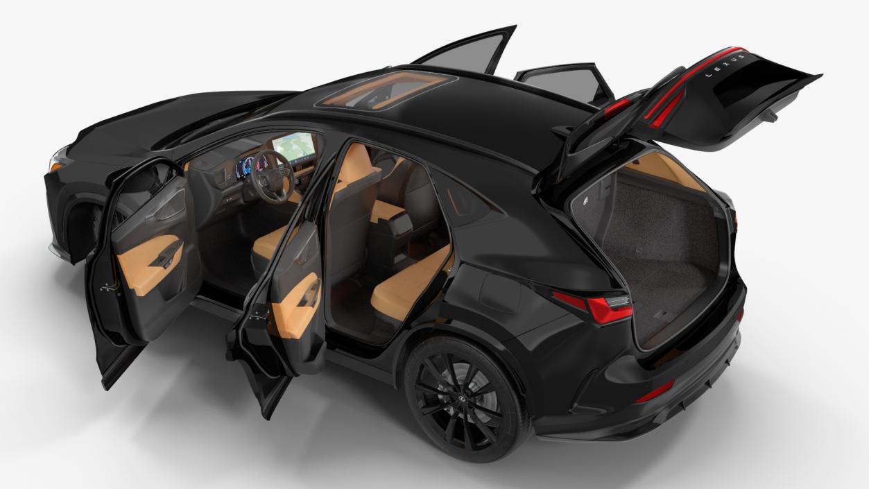 2024 Lexus NX Black Simple Interior Rigged 3D