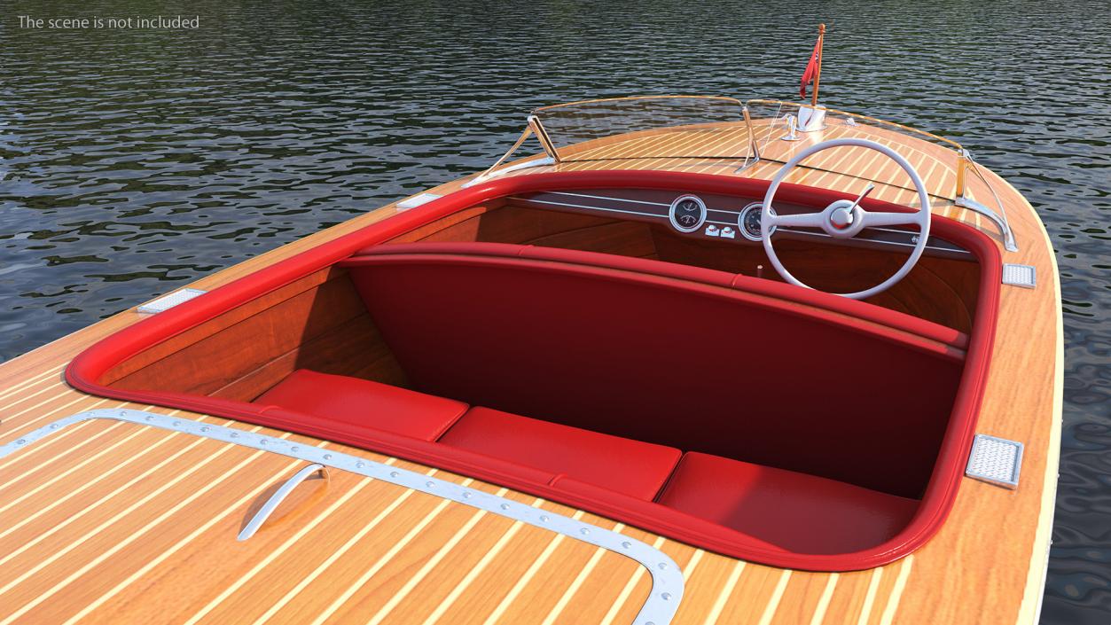 Classic Sport Boat Light Wood 3D model