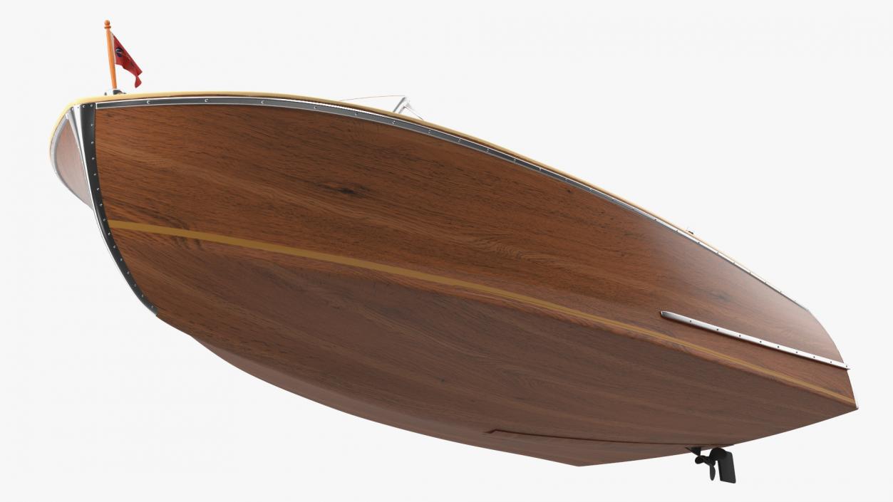 Classic Sport Boat Light Wood 3D model