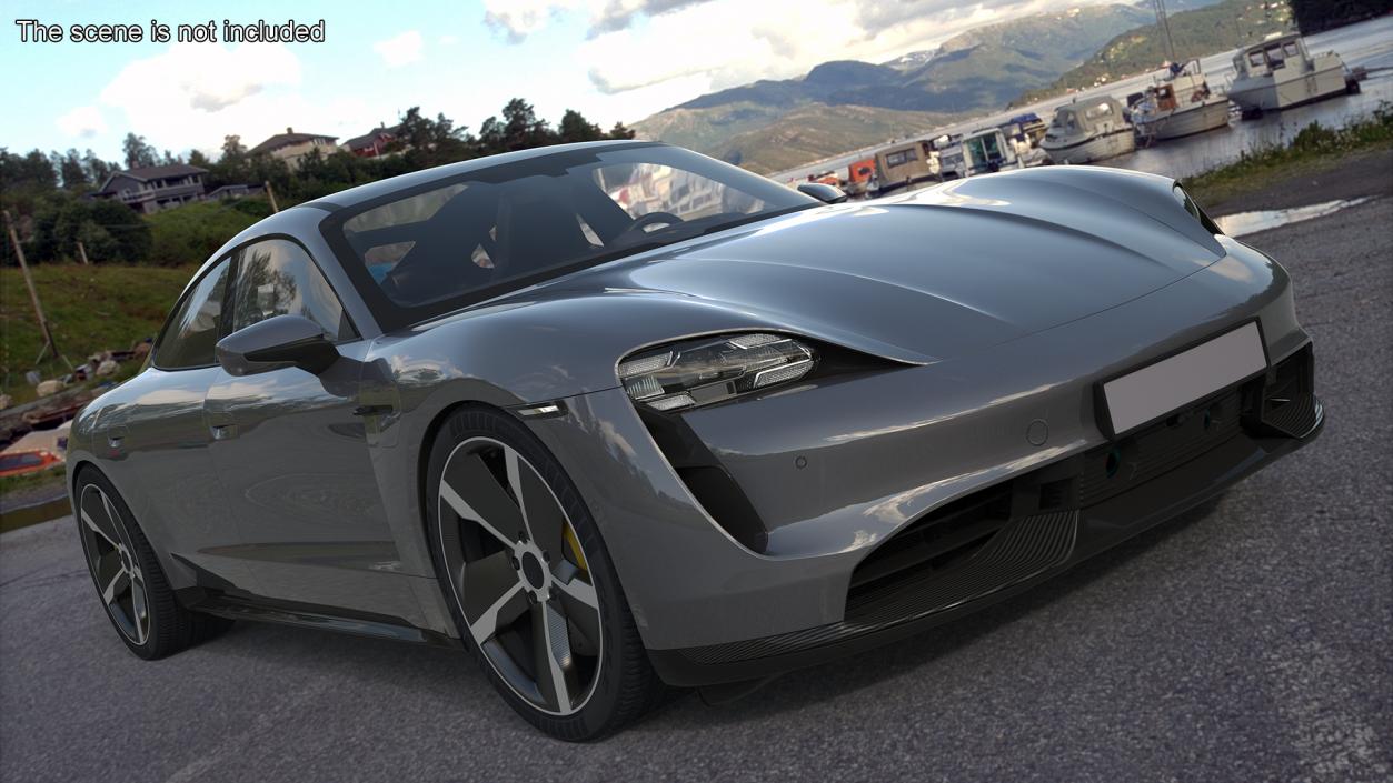 3D model Electric Sports Car Grey Simplified