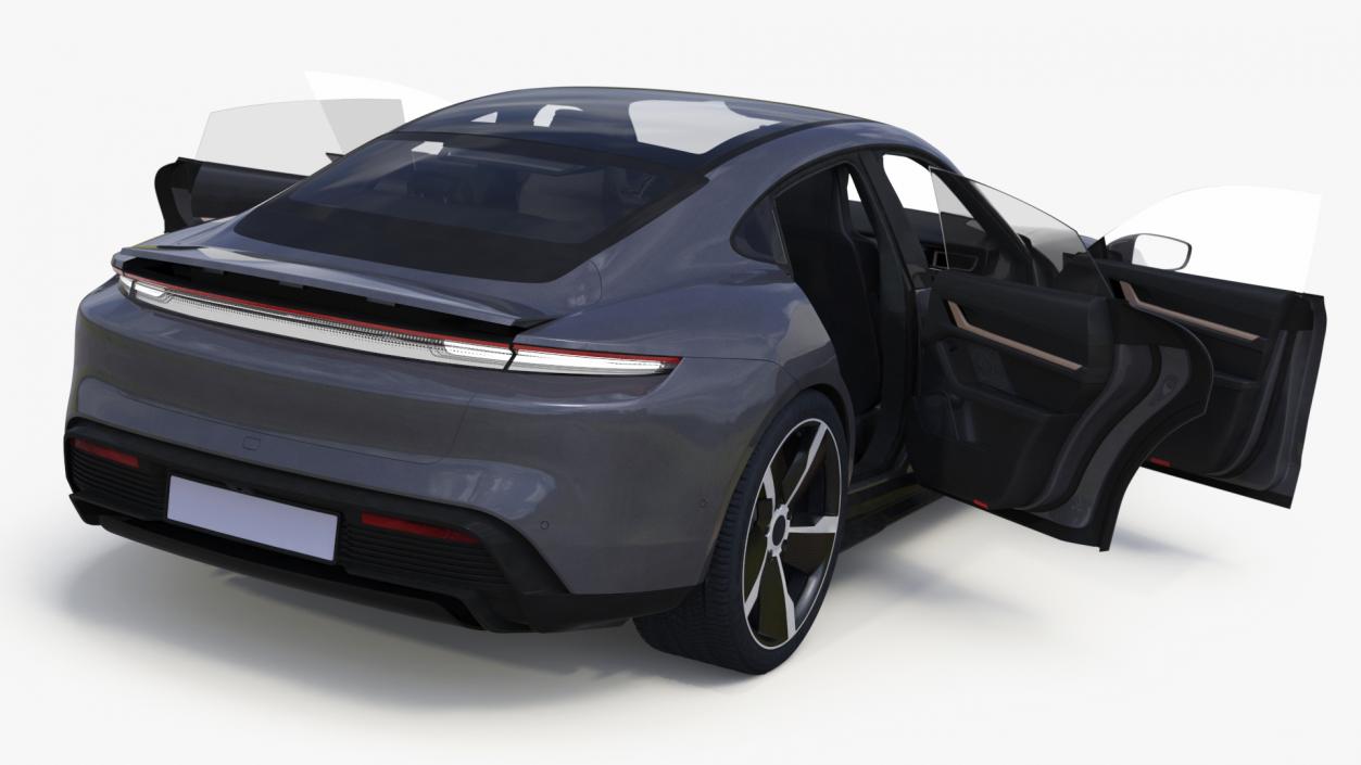 3D model Electric Sports Car Grey Simplified