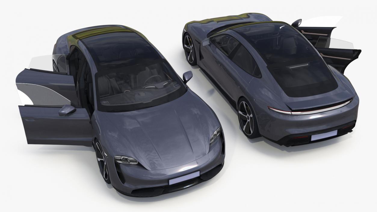 3D model Electric Sports Car Grey Simplified