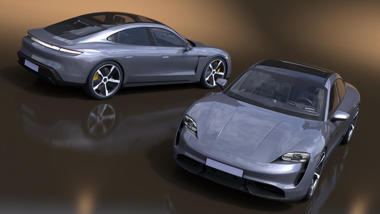 3D model Electric Sports Car Grey Simplified