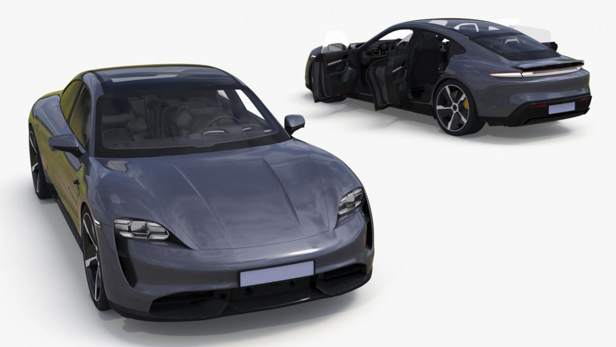 3D model Electric Sports Car Grey Simplified