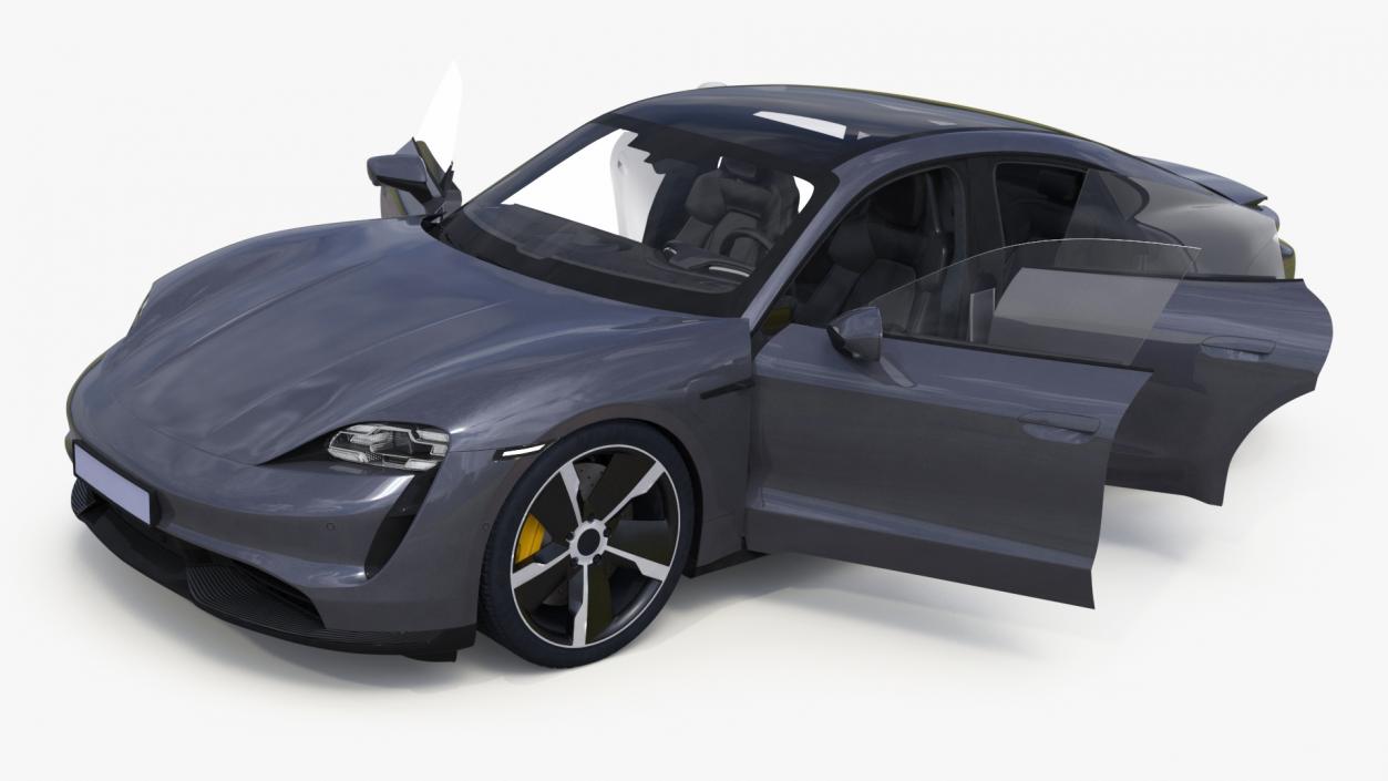 3D model Electric Sports Car Grey Simplified