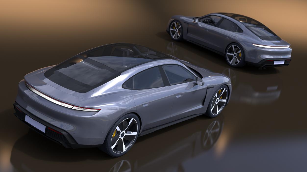 3D model Electric Sports Car Grey Simplified