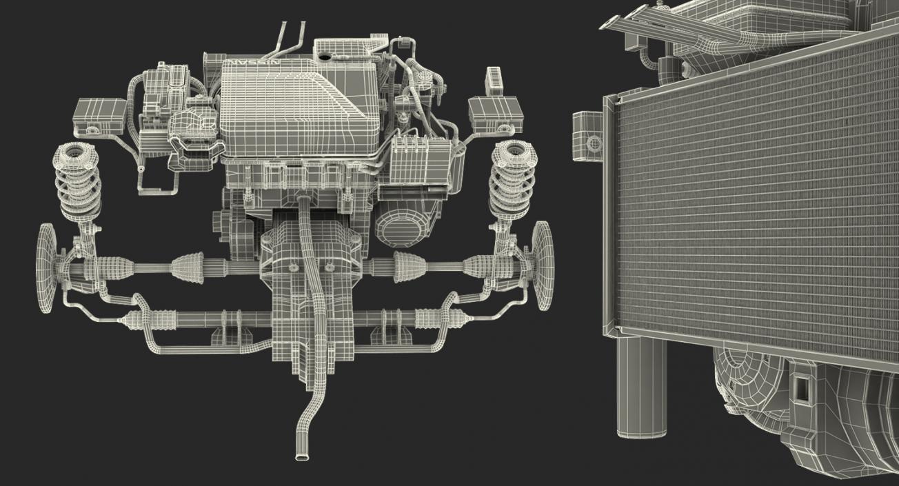 3D Nissan Leaf Engine and Front Suspension 2