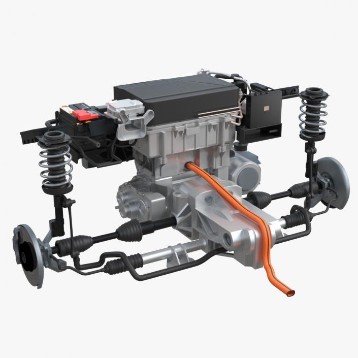 3D Nissan Leaf Engine and Front Suspension 2