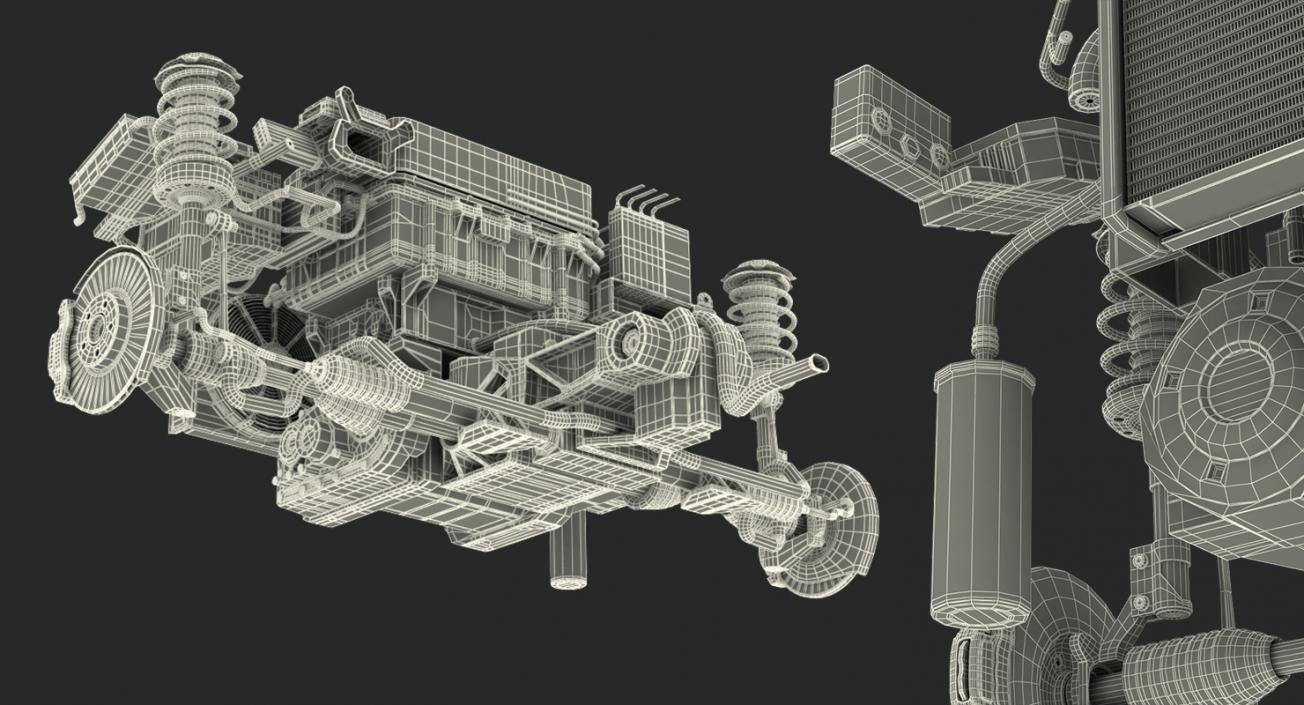 3D Nissan Leaf Engine and Front Suspension 2