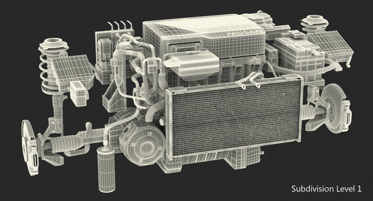 3D Nissan Leaf Engine and Front Suspension 2