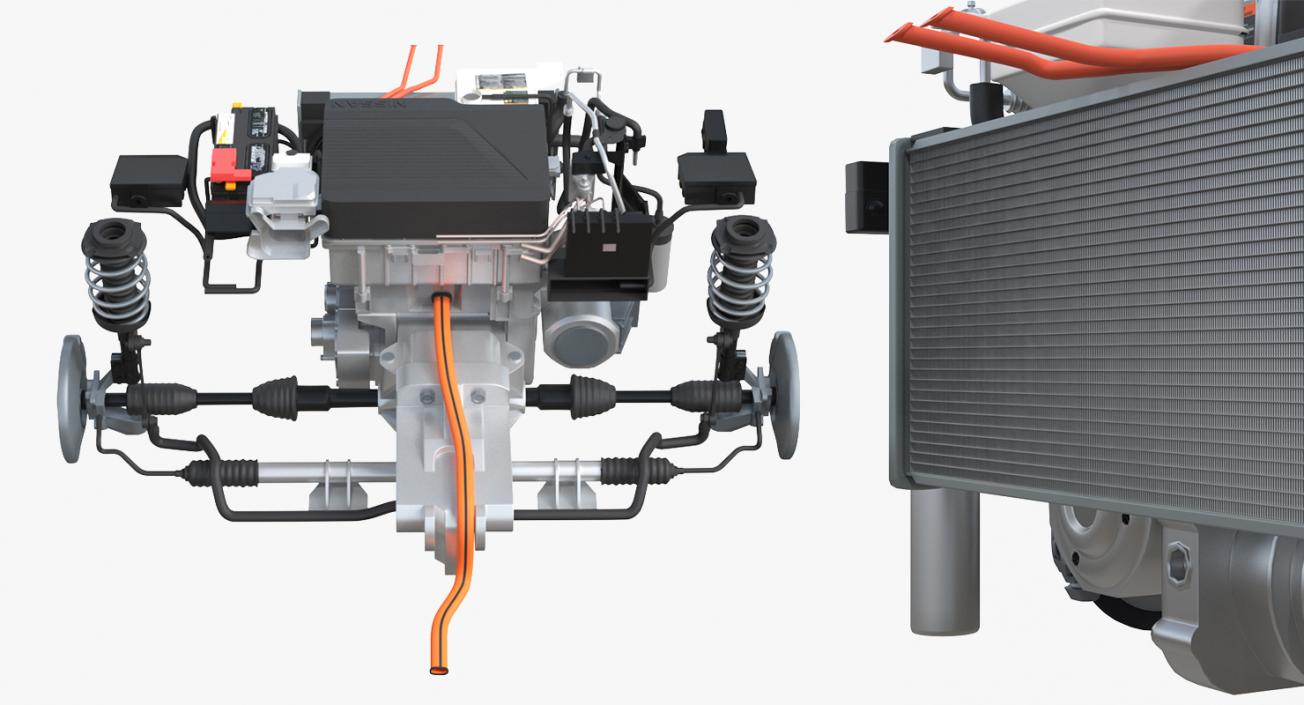 3D Nissan Leaf Engine and Front Suspension 2