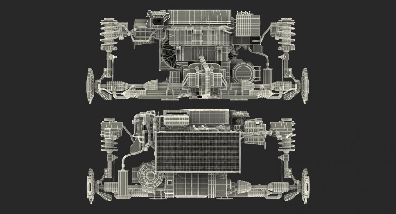 3D Nissan Leaf Engine and Front Suspension 2