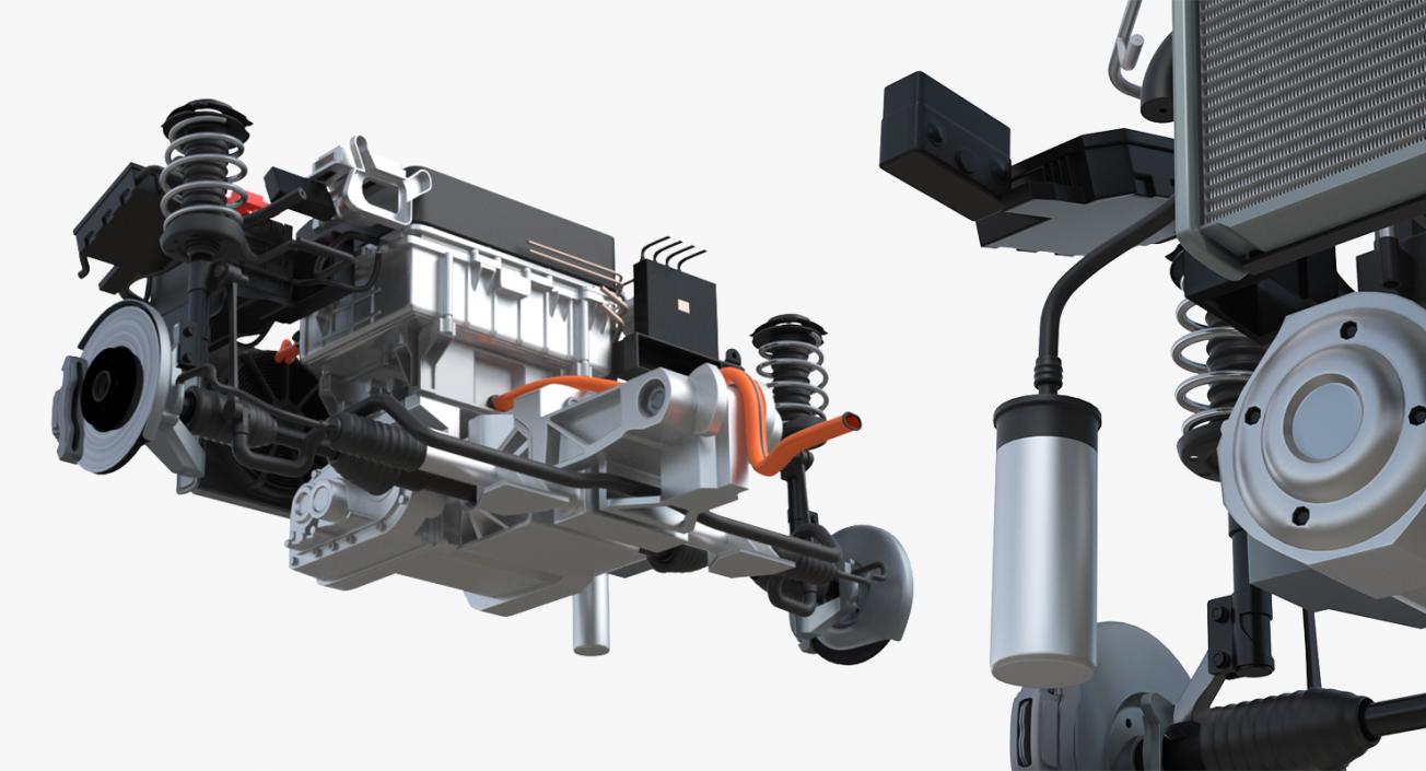 3D Nissan Leaf Engine and Front Suspension 2