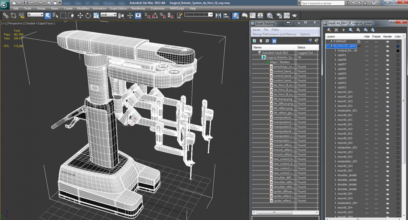 3D model Surgical Robotic System da Vinci SI