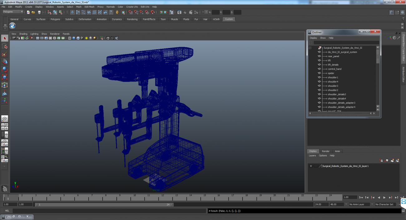 3D model Surgical Robotic System da Vinci SI