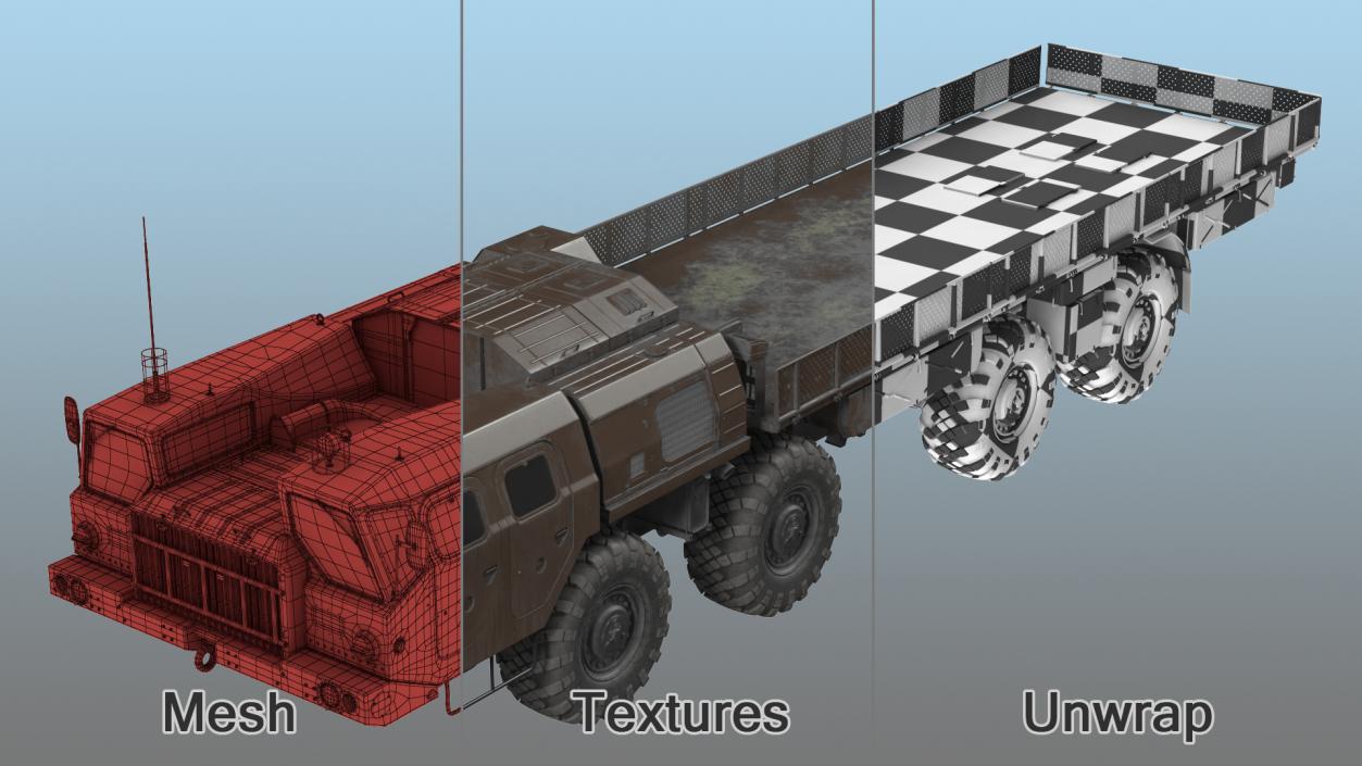 3D MAZ 7310 Offroad 8x8 Transport Vehicle model