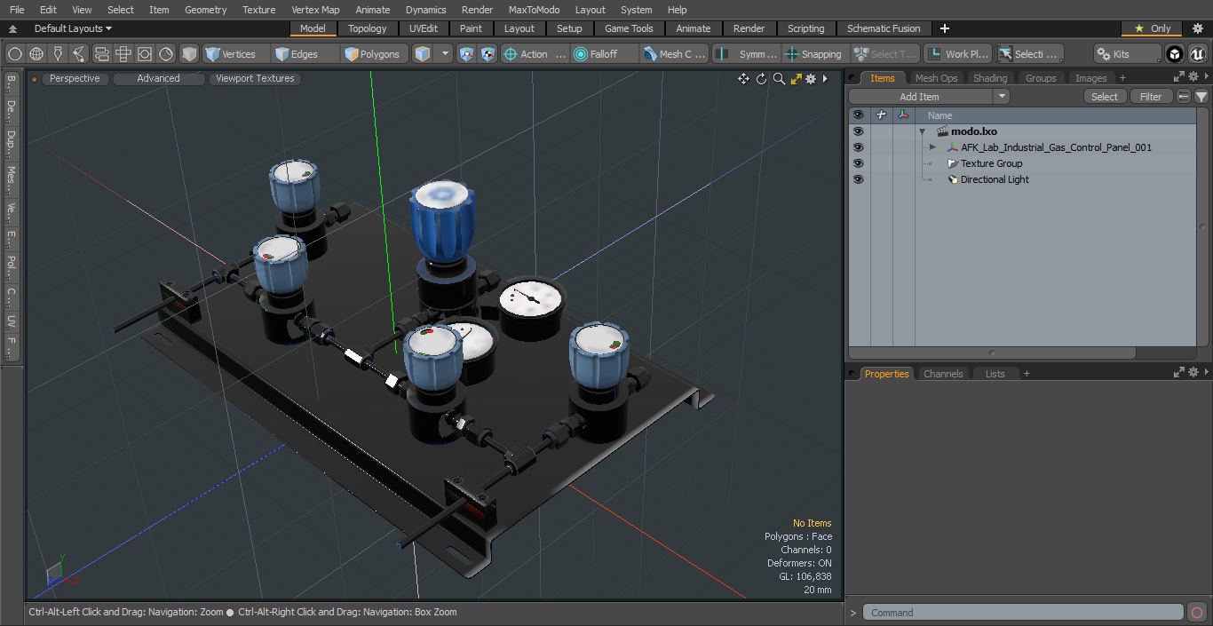 3D AFK Lab Industrial Gas Control Panel