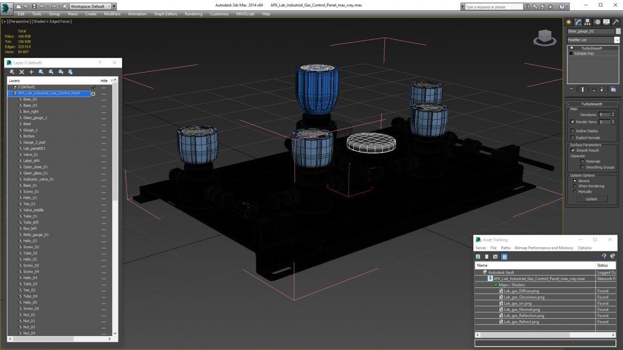 3D AFK Lab Industrial Gas Control Panel