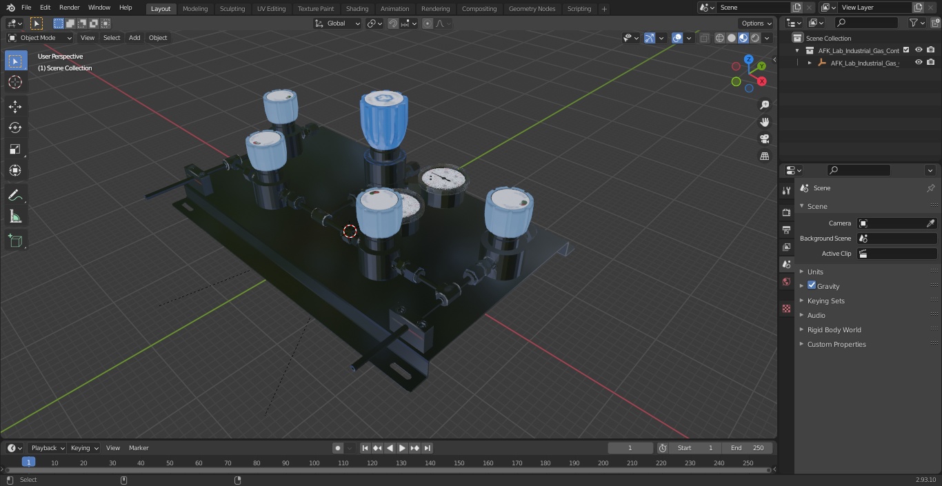 3D AFK Lab Industrial Gas Control Panel