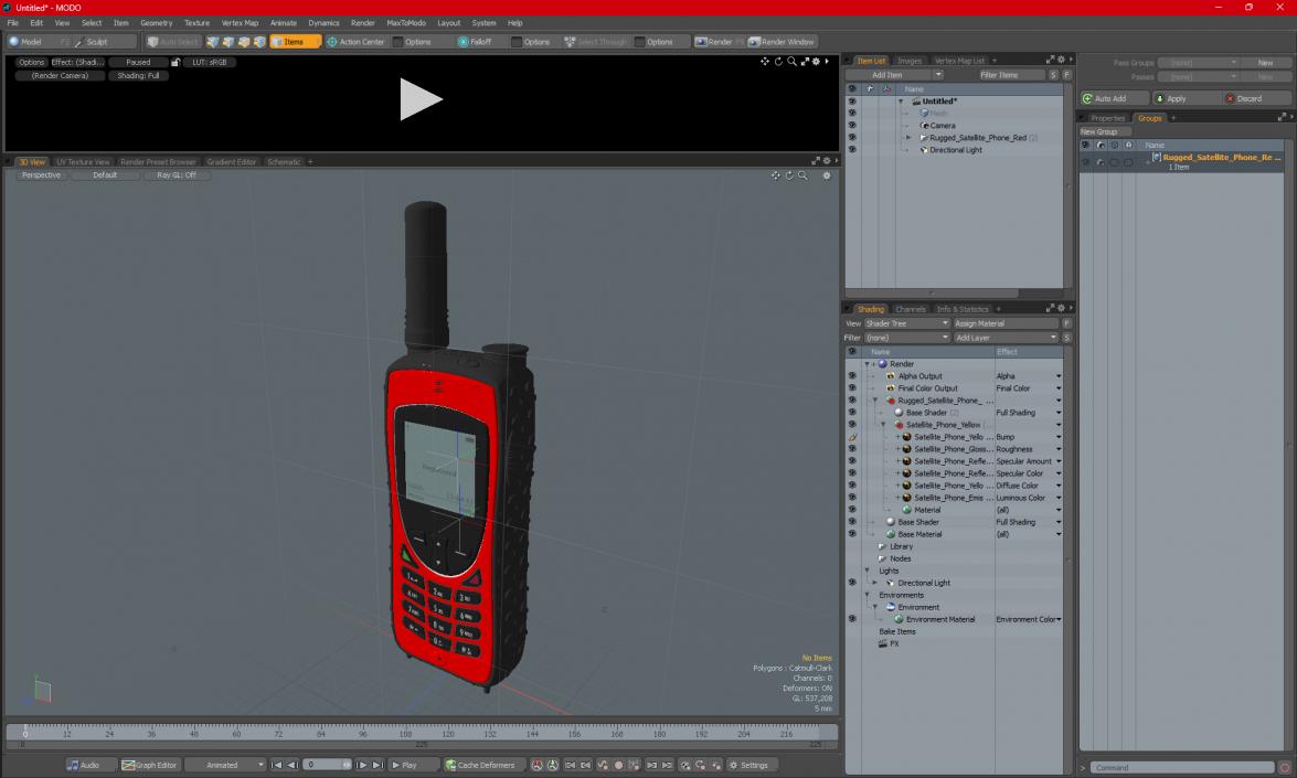 3D Rugged Satellite Phone Red