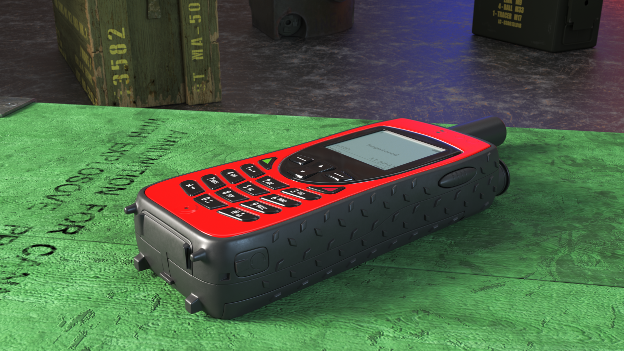 3D Rugged Satellite Phone Red