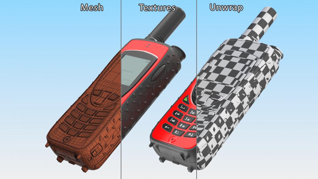 3D Rugged Satellite Phone Red