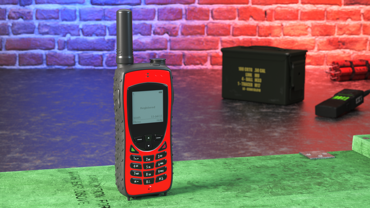 3D Rugged Satellite Phone Red