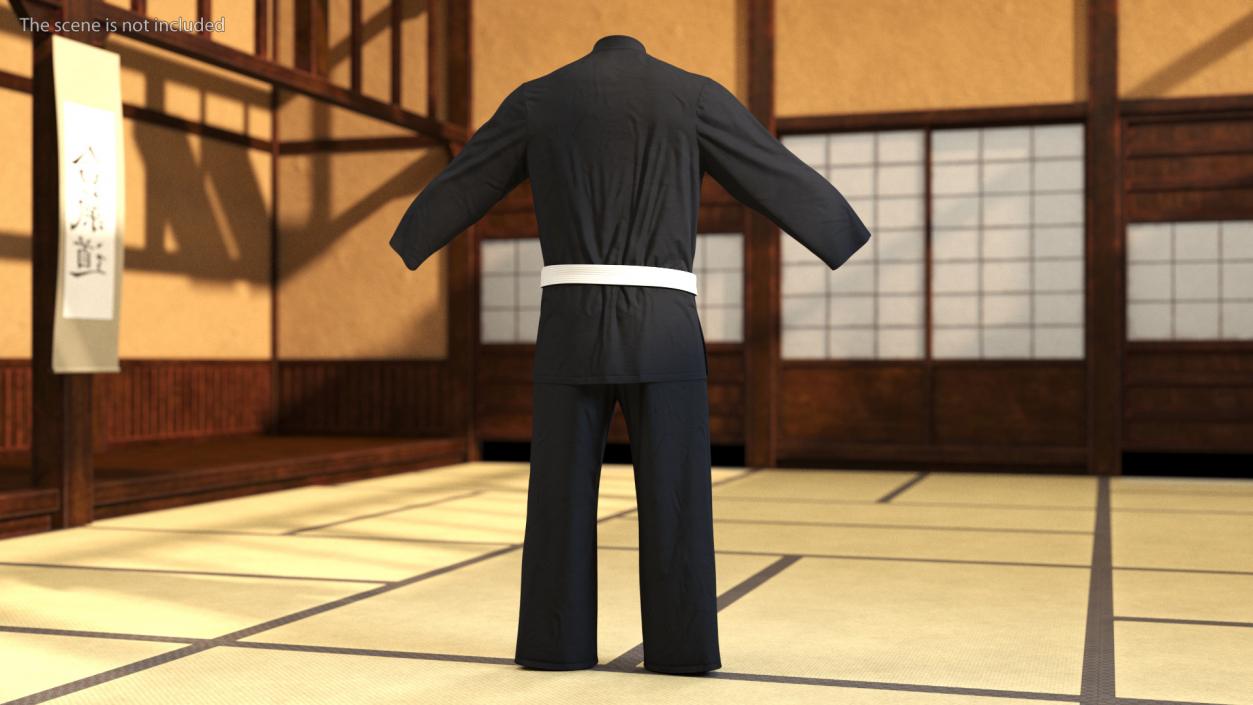 3D model Karate Uniform with White Belt