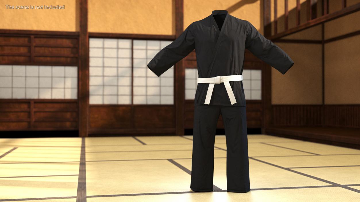 3D model Karate Uniform with White Belt