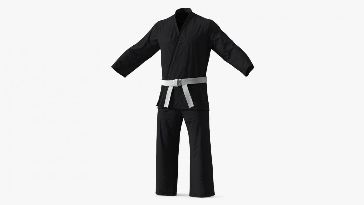 3D model Karate Uniform with White Belt