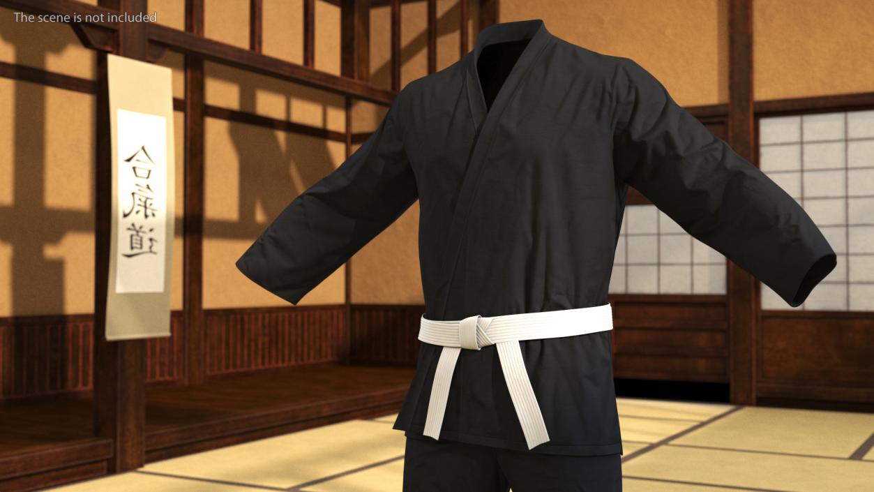 3D model Karate Uniform with White Belt