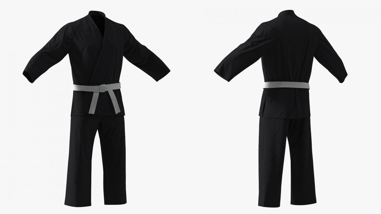 3D model Karate Uniform with White Belt