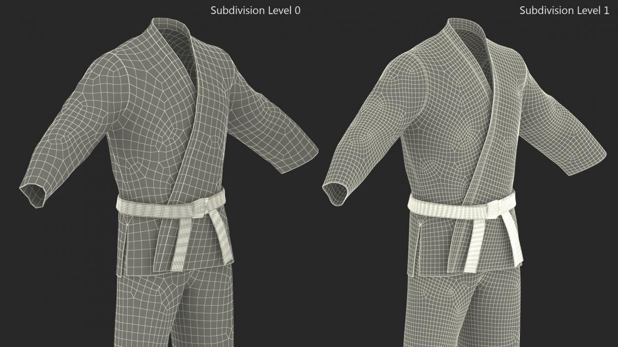 3D model Karate Uniform with White Belt