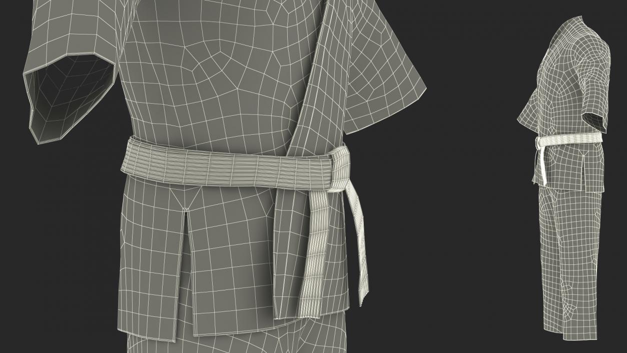 3D model Karate Uniform with White Belt