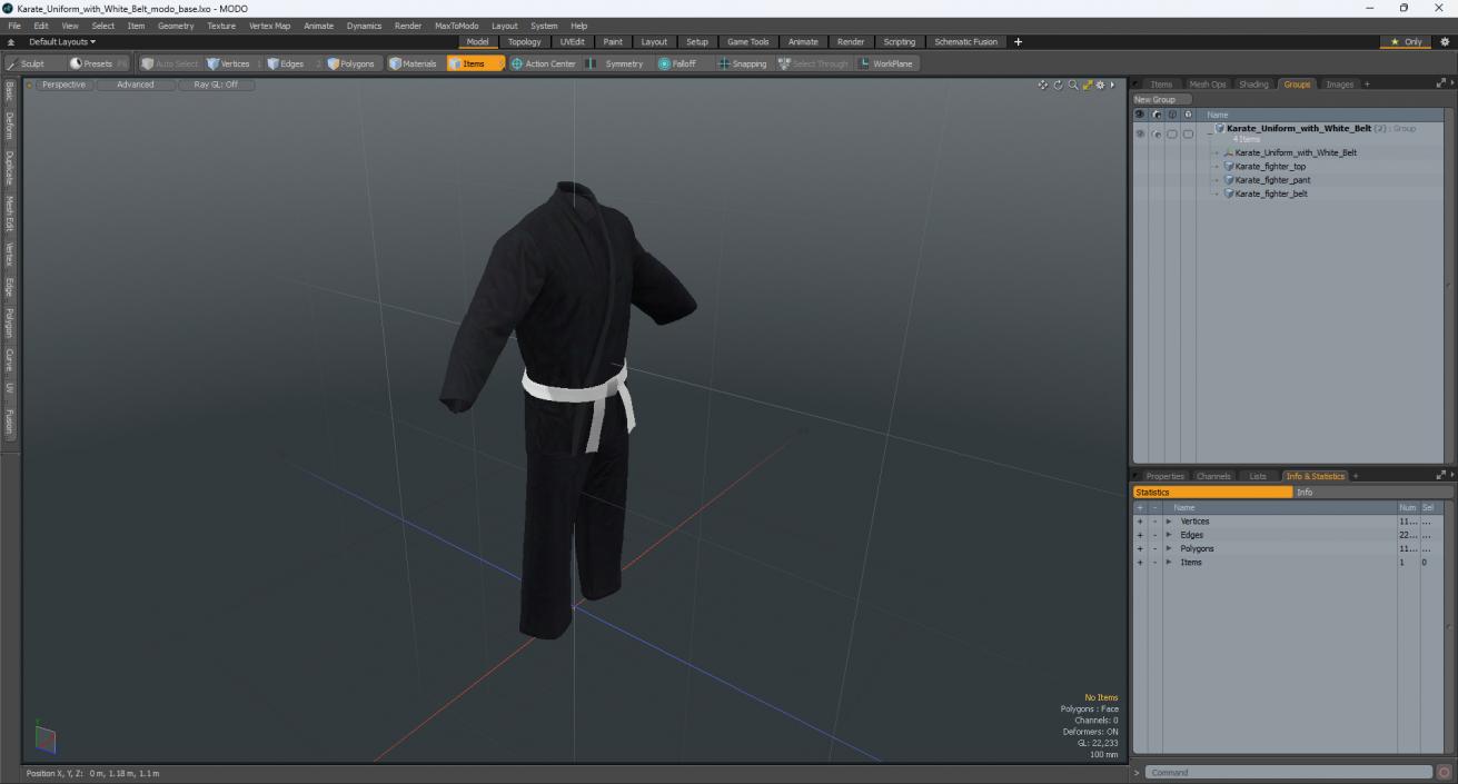 3D model Karate Uniform with White Belt