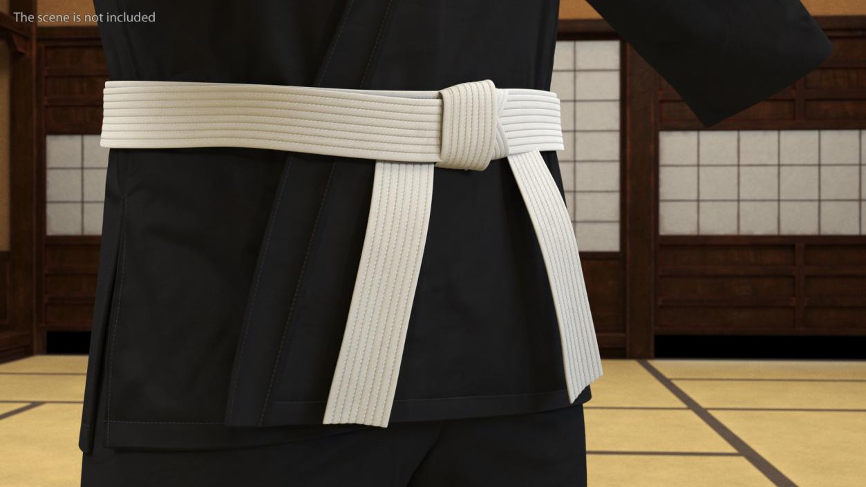 3D model Karate Uniform with White Belt