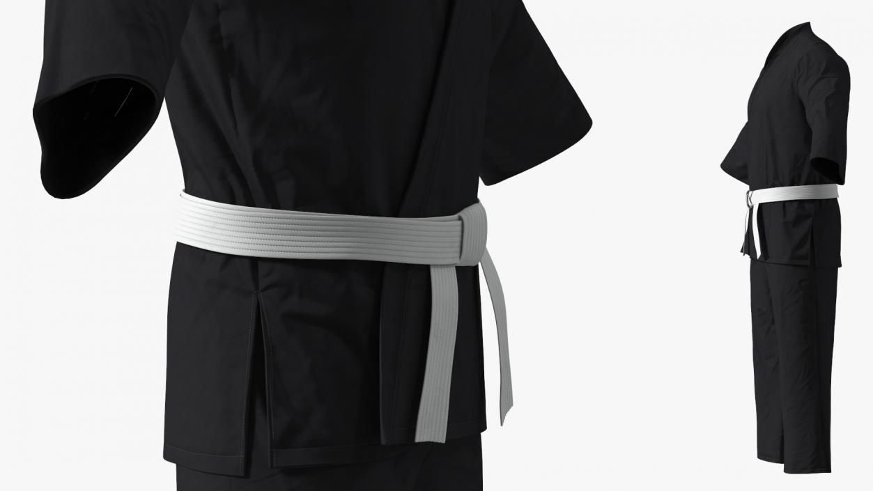 3D model Karate Uniform with White Belt