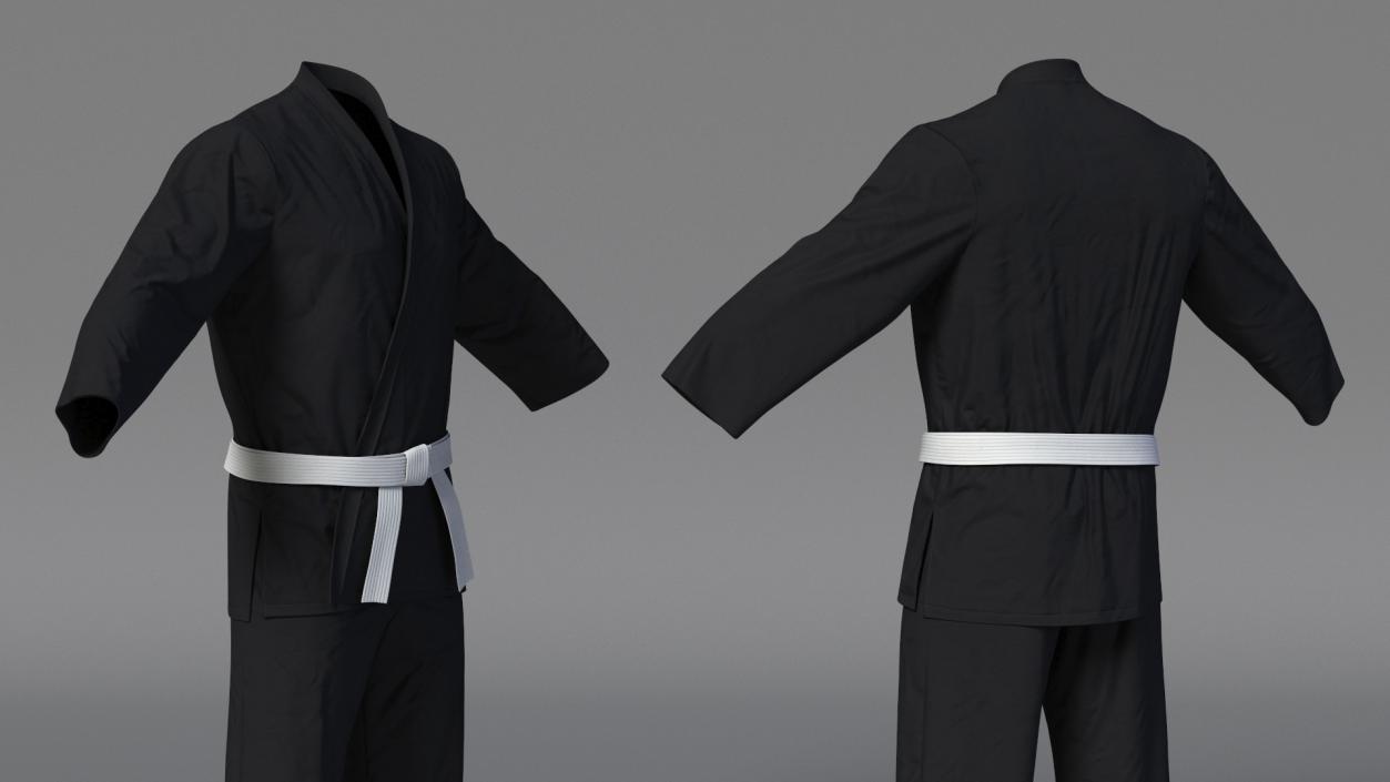 3D model Karate Uniform with White Belt