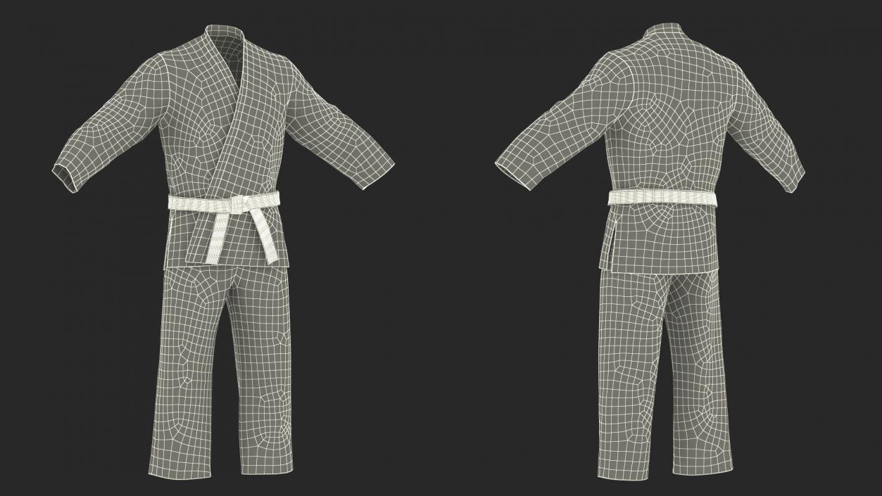 3D model Karate Uniform with White Belt